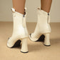 Plus Größe Mode Stiefel Frauen Spitz-zehe Retro Mid-kalb