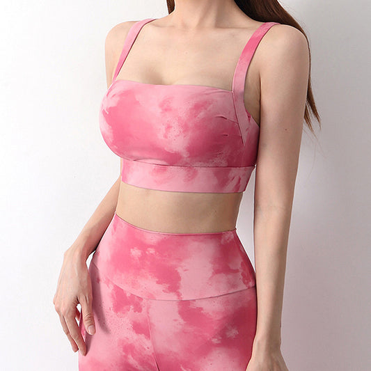 Biancheria intima sportiva sexy leggermente piegata tie-dye da donna