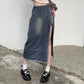 Gonna in denim con cintura alla moda da strada da donna