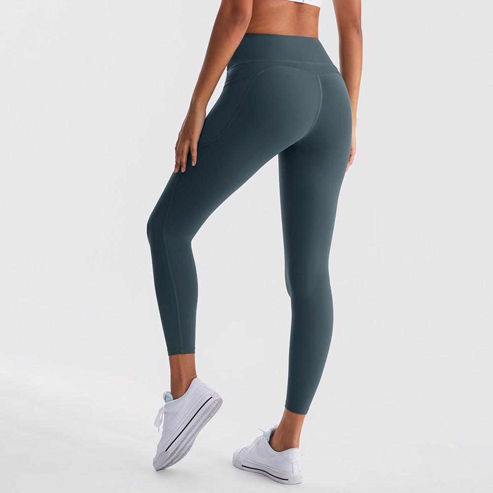 Outdoor Sports High Waist Hip Lift Fitness Running Tight Breathable Sports Pants