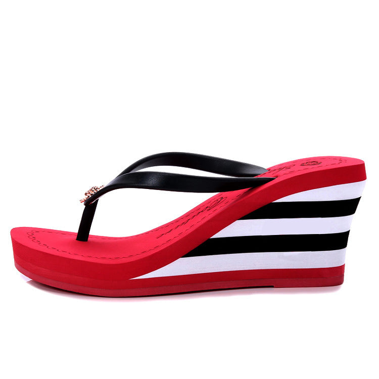 Women's High Heel Slippers Wedge Platform Fashion