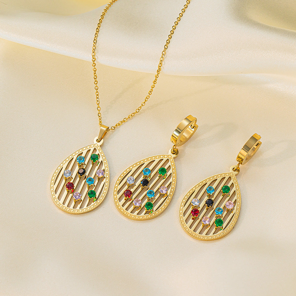 Collana in acciaio inossidabile Orecchini Gioielli da donna Completo