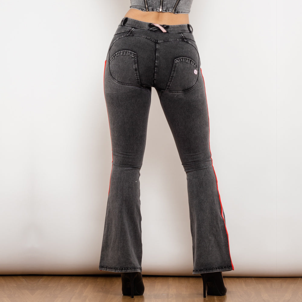 Leggings Donna Sexy Push Up Jeans Denim Pantaloni Svasati