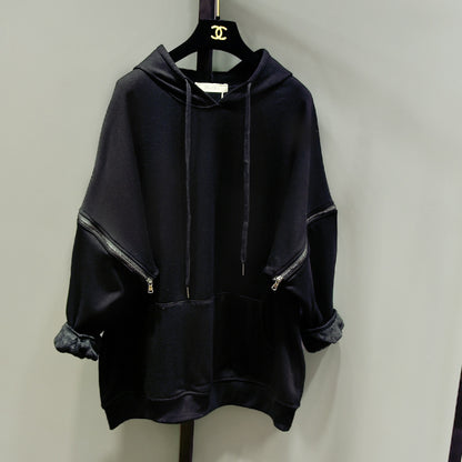 Loose Plus Velvet Thick Mid-length Pullover Hoodie