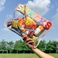 Snack Storage Bag Transparent Pvc Zipper Embroidery Lettered Make-up Bag