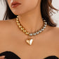 Big Round Love Necklace Exaggerated Beaded