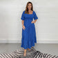 Comfortable Loose High Waist Embroidered Solid Color U Collar Dress For Women