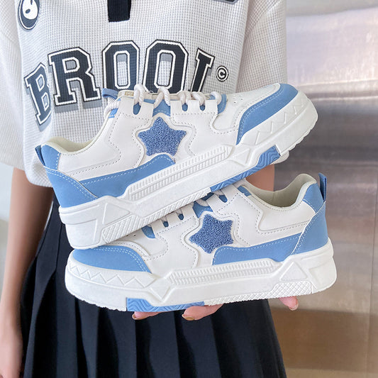 Scarpe da skate casual da studente abbinate con suola spessa in stile coreano da donna primaverili
