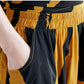 Cotton And Linen Suit Middle-aged Women's Short-sleeved Harem Pants