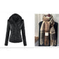 Giacca con cappuccio staccabile alla moda con tasche