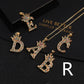 Micro-inlaid Colorful Zircon Hip-hop Personality 26 Letters Pendant Necklace
