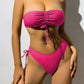 Kordelzug Design Tube Bikini Sommer Einfarbig Sexy Badeanzug Für Strand Party Damenbekleidung