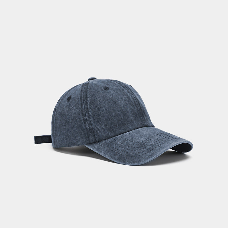 Berretto con visiera ricamato con lettere in denim da baseball lavato
