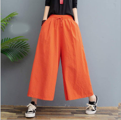 Leggings casual larghi in lino da donna