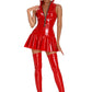 Patent PU Leather Mirror Lingerie Women Tight One Piece Dress