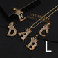 Micro-inlaid Colorful Zircon Hip-hop Personality 26 Letters Pendant Necklace