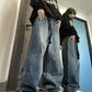 Lockere Vintage-Jeans mit weitem Bein für Damen
