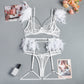 Reggiseno intimo sexy in pizzo con catene natalizie da donna