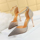 Women's High Heel Shallow Mouth Pointed Toe Colorblock Shoes