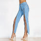 Shascullfites Women Split Straight Jeans
