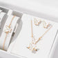 5 pezzi moda farfalla pendenti collana orecchini anello bracciale set per le donne set di gioielli da sposa matrimonio gioielli regalo