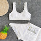 Cut flower split swimsuit bikini