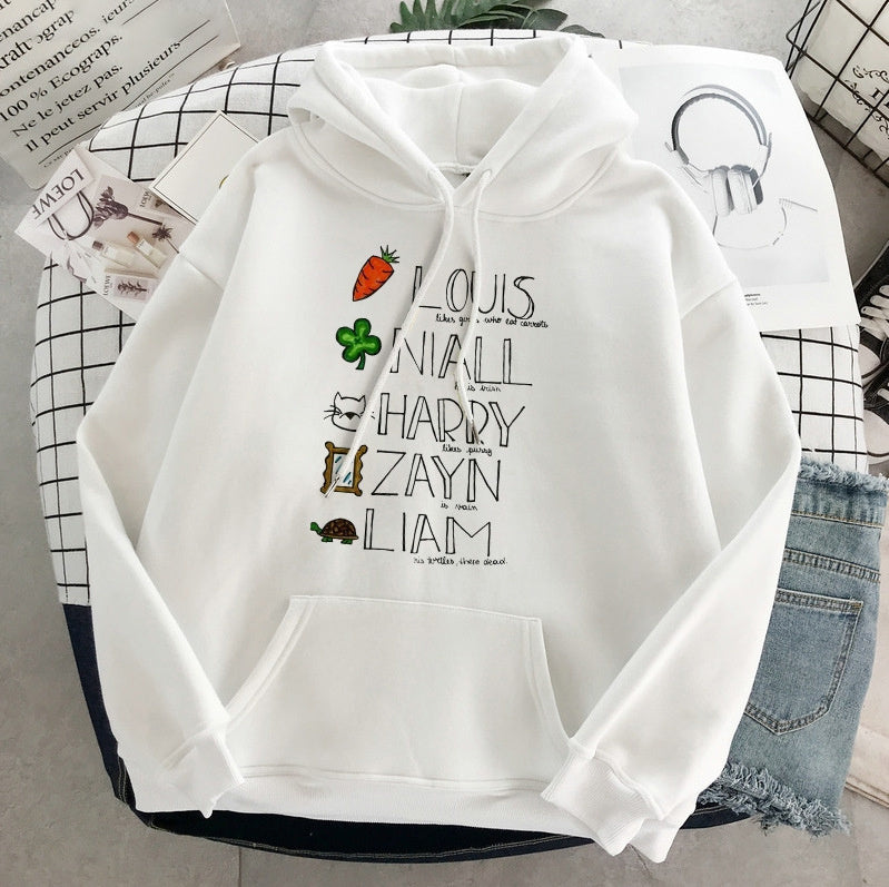 Nuovo pullover grafico con estetica Harajuku di Harry Styles e One Direction