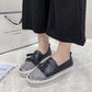 Shallow Leather Rhinestone Platform Shoes For Women
