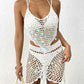 Women's Vacation Beach Suit Sequin Stitching Bikini Two-piece Set Blouse