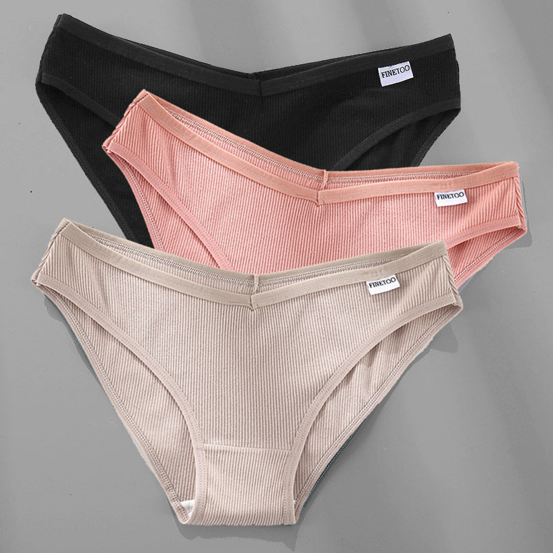3 pezzi M-4XL mutandine di cotone biancheria intima femminile slip sexy da donna
