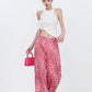 Jeans leopardati Pantaloni larghi e dritti sottili da donna