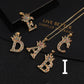 Micro-inlaid Colorful Zircon Hip-hop Personality 26 Letters Pendant Necklace