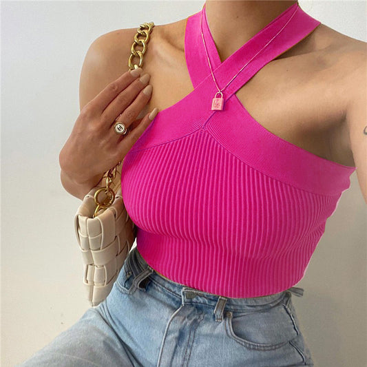 Maglia intima da donna con fondo abbinato e gilet con scollo all'americana