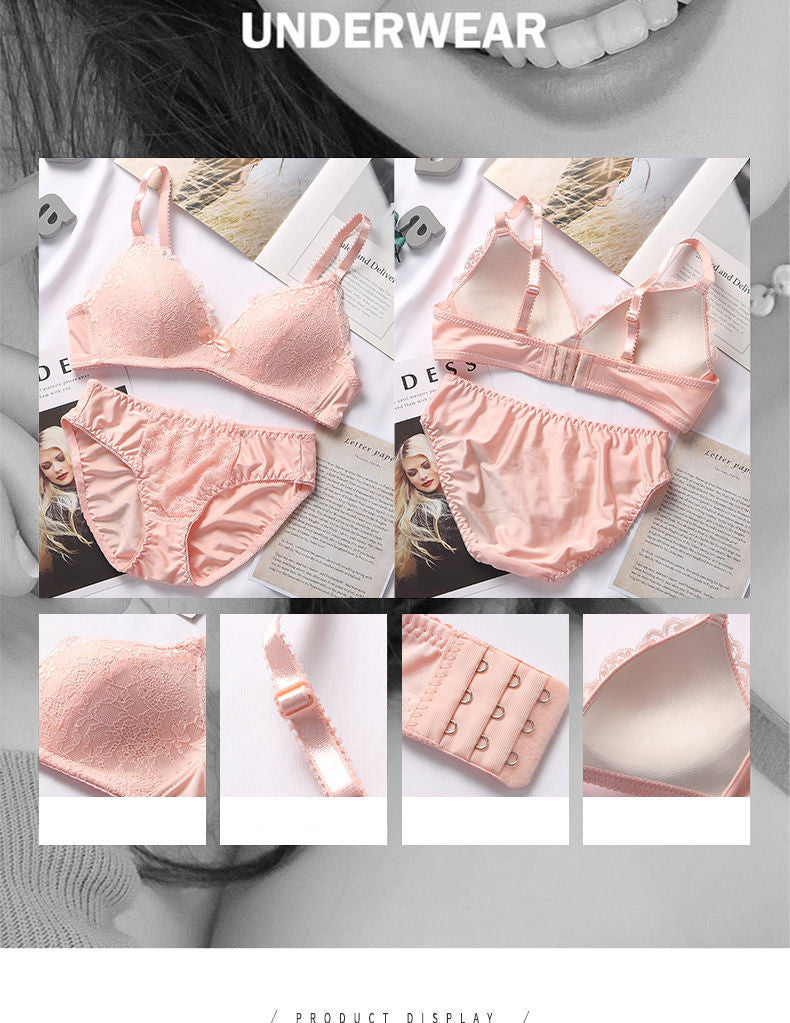Biancheria intima da donna senza anello in acciaio sezione sottile raccogliere pizzo sexy