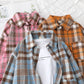 Women's Casual Design Brushed Plaid Shirt