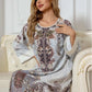 Elegante abito Abaya a maniche lunghe con stampa floreale
