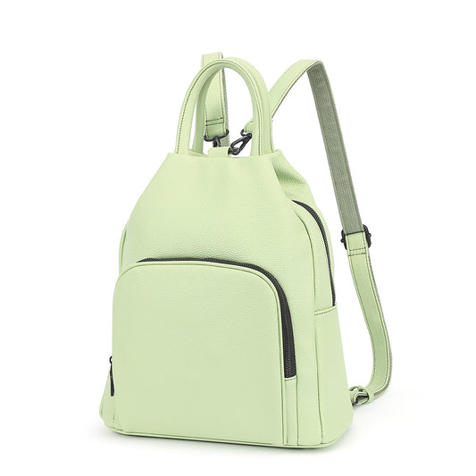 Pu-Rucksack, praktische Handtasche aus weichem Leder mit Reißverschluss