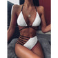 Zweiteiliger Neckholder-Bikini mit Leopardenmuster und Ausschnitt, Träger, Badeanzug-Set für den Sommer und den Strand, Damenbekleidung