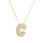 Brass Zircon Bubble Balloon Letter Pendant Necklace For Women