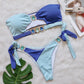 Sexy Bikini mit Kristalldiamanten, abnehmbarem Brustpolster und geteiltem Brustgurt