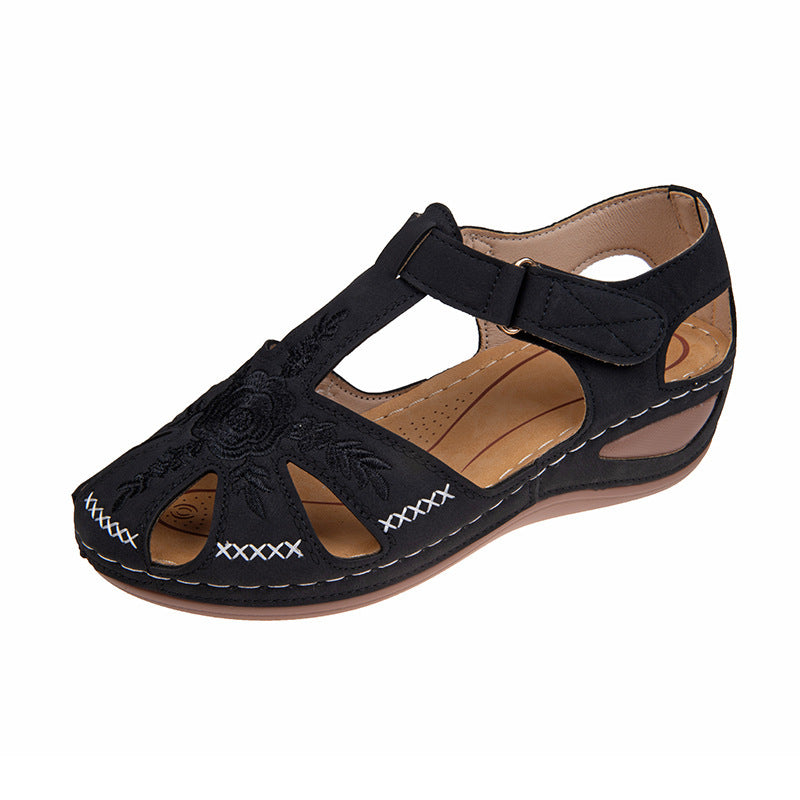 Casual Women's Sandals Stitching Non-slip Light Soft Tendon Bottom Plus Size Retro
