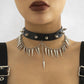 Skull Peach Heart Metal Rivet Clavicle Chain