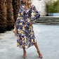 Abito casual con scollo a V da donna alla moda