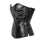 Corsetto in pelle con cerniera gotica e acciaio