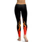 Leggings sportivi da yoga traspiranti da donna con stampa di fiamme sfumate