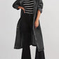 Damen Windbreaker Denim Baumwolle Doppeltasche Lang