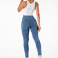 Jeggings Push Up, Jeans Palestra Azzurri, Leggings in Denim con Sollevamento del Sedere