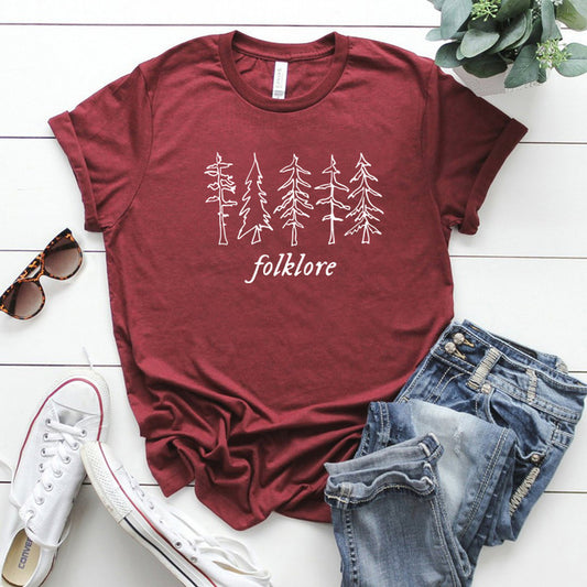 Maglietta da donna folk hip hop girocollo