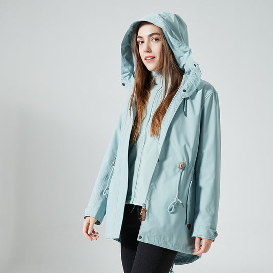 Maglione da donna, cardigan con cerniera, cappuccio, caldo, giacca a guscio tre in uno