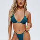 Women's Backless Halter Lace-up Split Swimsuit Bikini